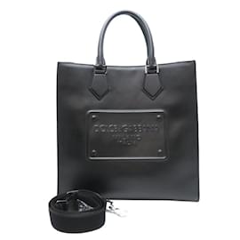 Dolce & Gabbana-Dolce & Gabbana Debossed Men's Tote Bag-Black