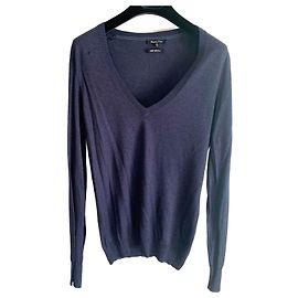 Massimo Dutti Pull bleu au cachemire, soie et coton Bleu Marine