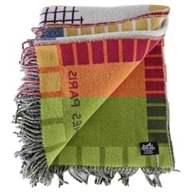 Hermès-HERMÈS PLAID JACQUARD PATCHWORK SADDLE-Multiple colors