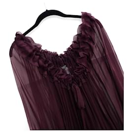 Alexander Mcqueen-Alexander McQueen Resort 2012 Silk Poet Pirate Blouse-Dark red,Prune