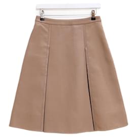 Camel-Woll-Rock im Schlagstil Prada Resort 2015 Kamel