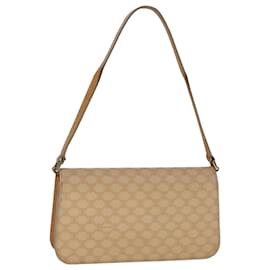 Céline-CELINE Macadam Canvas Shoulder Bag PVC Leather Beige Auth 104263-Beige