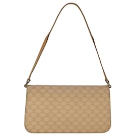Céline-CELINE Macadam Canvas Shoulder Bag PVC Leather Beige Auth 104263-Beige