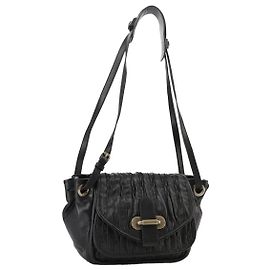 BALLY Bolsa de Ombro de Couro Preta Auth ti2506 Preto