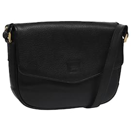 Autre Marque-Burberrys Shoulder Bag Leather Black Gold Auth ep6988-Black,Golden