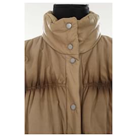 Hugo Boss-Leather down jacket-Brown