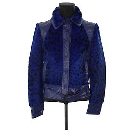 Jean Paul Gaultier Pelzjacke Blau