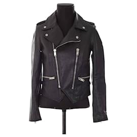 Saint Laurent-Leather jacket in leather-Black