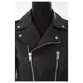 Saint Laurent-Leather jacket in leather-Black