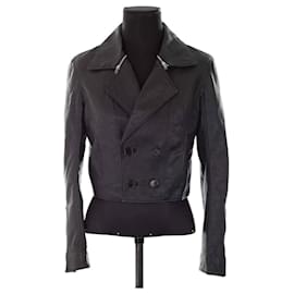 Saint Laurent-Leather jacket in leather-Black
