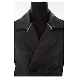 Saint Laurent-Leather jacket in leather-Black