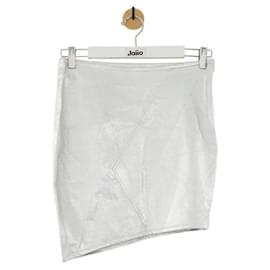 Bash Silver leather mini skirt Silvery