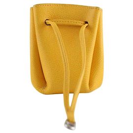 Hermès Clutch de cuero amarillo Amarillo