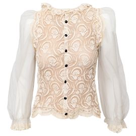 Autre Marque Spitzenoberteil Collection Privée Beige