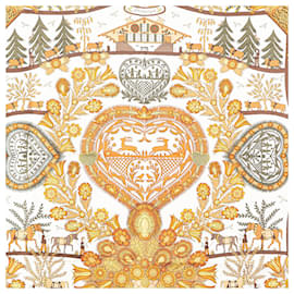 Hermès-HERMES Scarves T.  Silk-Yellow
