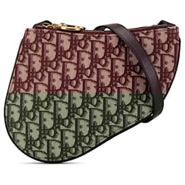 Dior-Red Dior Oblique Saddle Trio Pouch Crossbody Bag-Red