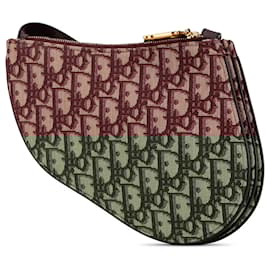 Dior-Red Dior Oblique Saddle Trio Pouch Crossbody Bag-Red