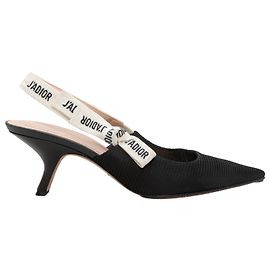 Schwarze Christian Dior Slingbacks mit spitzer Zehe, Größe 42 Schwarz