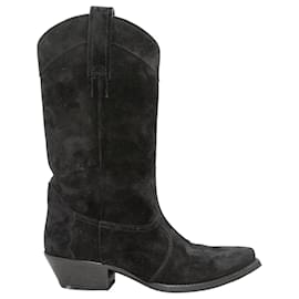 Saint Laurent-SAINT LAURENT Ankle boots T.EU 37 Suede-Black
