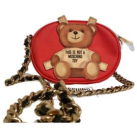 Pochette Moschino en cuir rouge Rouge