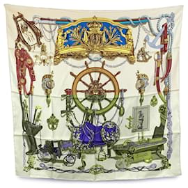 Hermès-Hermes Paris Vintage Beige Silk Scarf Musee 1962 Philippe Ledoux-Beige