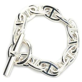 Hermès-Hermes Silver Bracelet Chaine d'Ancre TGM-Silvery,Metallic