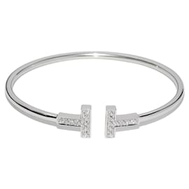 Tiffany & Co-Bracelete T Wire em diamante K18WG da Tiffany-Prata,Metálico