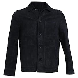 Autre Marque-MR P.  Chore Jacket in Navy Blue Suede-Blue,Navy blue