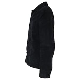Autre Marque-MR P.  Chore Jacket in Navy Blue Suede-Blue,Navy blue