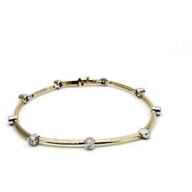 Tiffany & Co-Pulseira de diamante Tiffany & Co K18YG Pt950-Dourado,Metálico