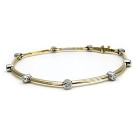 Tiffany & Co-Pulseira de diamante Tiffany & Co K18YG Pt950-Dourado,Metálico