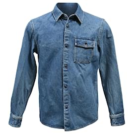 Apc-A.P.C. Denim Overshirt in Blue Cotton-Blue,Light blue