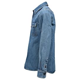 Apc-A.P.C. Denim Overshirt in Blue Cotton-Blue,Light blue