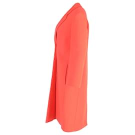Hugo Boss- Hugo Boss Single-Breasted Coat in Orange Wool-Orange