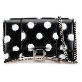 Balenciaga-Balenciaga Hourglass Chain Wallet Shoulder Bag-Black
