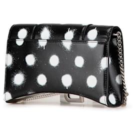 Balenciaga-Balenciaga Hourglass Chain Wallet Shoulder Bag-Black