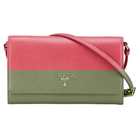 Prada-Prada Saffiano Logo Long Wallet 1M1437-Pink