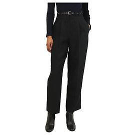 Christian Dior Schwarze plissierte Hose - Größe UK 6 Schwarz