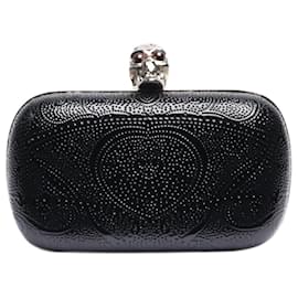 Alexander Mcqueen-Black skull clutch-Black