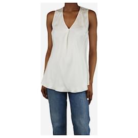 Ralph Lauren-White sleeveless satin top - size UK 4-White