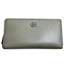 Gucci-Gucci GG Marmont 456117 Long Wallet for Women-Brown