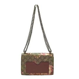 Gucci-GUCCI GG Supreme Flora Chain Bag-Brown,Pink,Multiple colors
