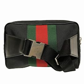 Gucci-GUCCI Sherry Line 630919 Bag Waist Pouch-Black