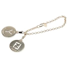 Fendi-Fendi FF Logo Rhinestone Bracelet Gold-Golden