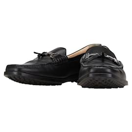 Tod's-Tod's Black Leather Loafers for Women-Black