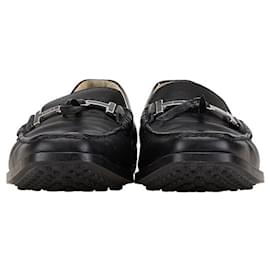 Tod's-Tod's Black Leather Loafers for Women-Black