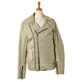 Balmain-Balmain Cotton Double Riders Jacket Beige S-Beige