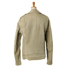 Balmain-Balmain Cotton Double Riders Jacket Beige S-Beige