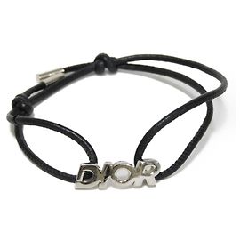Bracciale in pelle e metallo Dior B1398HOMST_D004 Nero