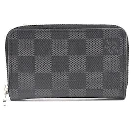 Louis Vuitton-Louis Vuitton Damier Graphite Zippy Coin Purse N63076-Black